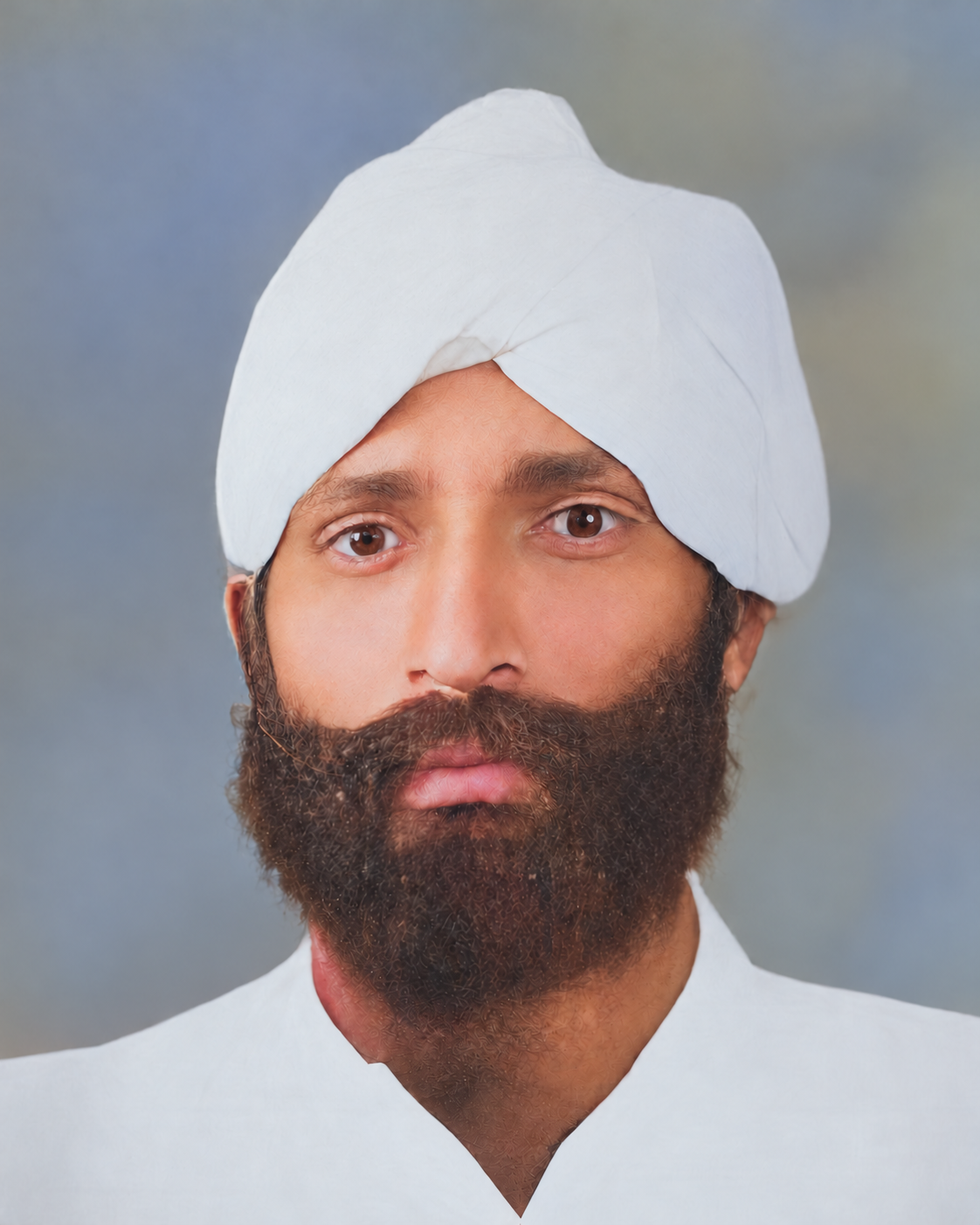 Massa Singh, 1948 — cleaned and detail-enhanced version of a tinted family portrait.
